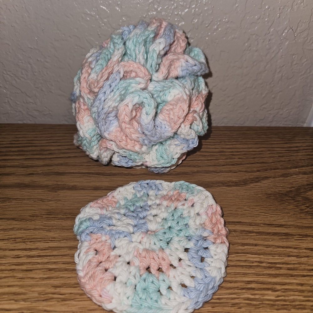 Pastel Crochet Bath Set